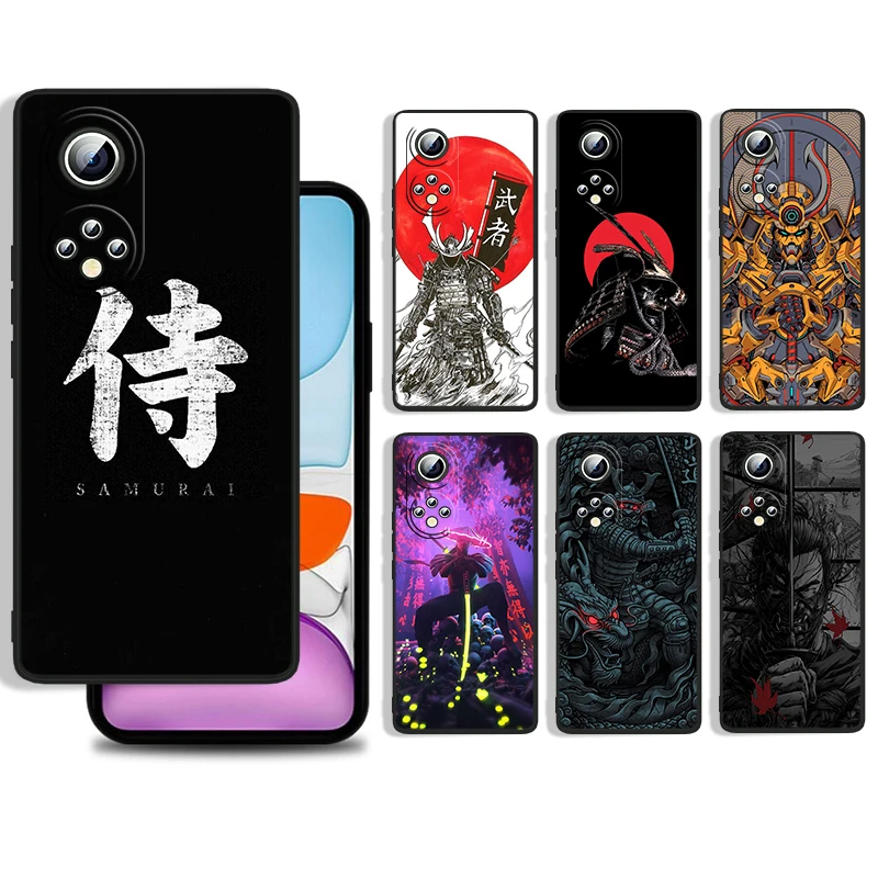 

The samurai Ninja Cover For Huawei P50 P40 P30 P20 Lite 5G Nova Plus 9 SE Pro 5T Y9S Y9 Prime Black Phone Case