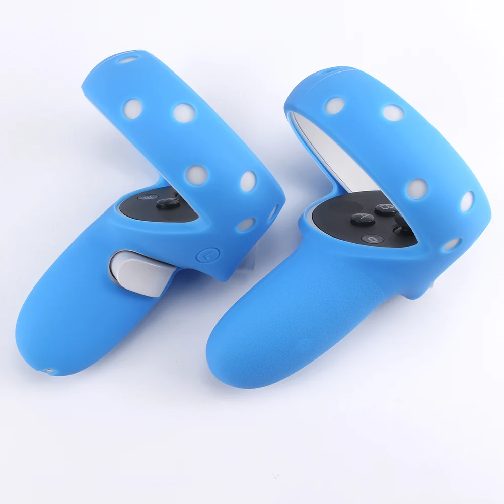 

1pair Touch Controller Grip Cover Skin With Knuckle Strap Silicone Full Protective Sleeve Soft Scratch Proof For Oculus Quest 2