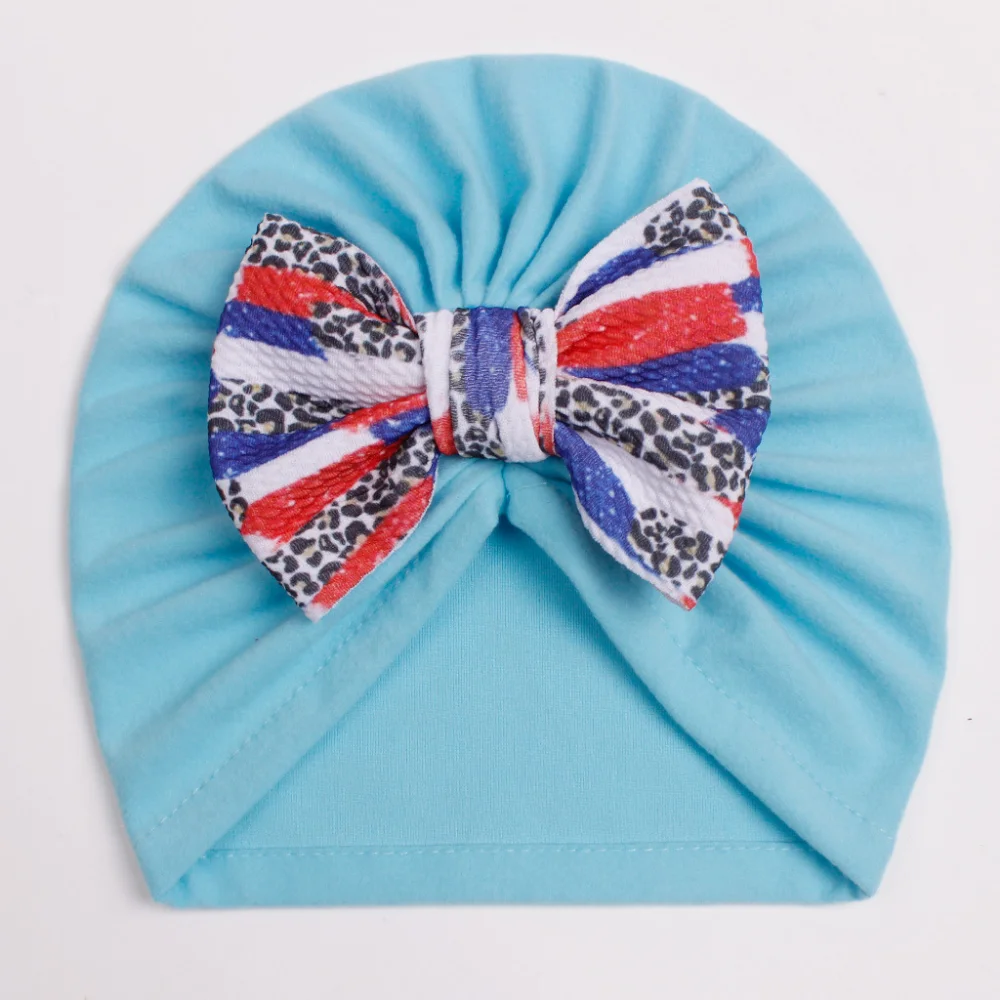 New European and American Children's Hat Baby Little Flower Bow Tie Baotou Hat Baby Thin Girls' Hat Newborn Accessories images - 6