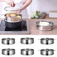 304 stainless steel food steaming grid tray with double ear rice cooker pot dumplings steamer soup pot kitchen cooking tools