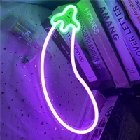 new creative vegetables eggplant shaped led neon lights shopping mall decorative lights room small night lights