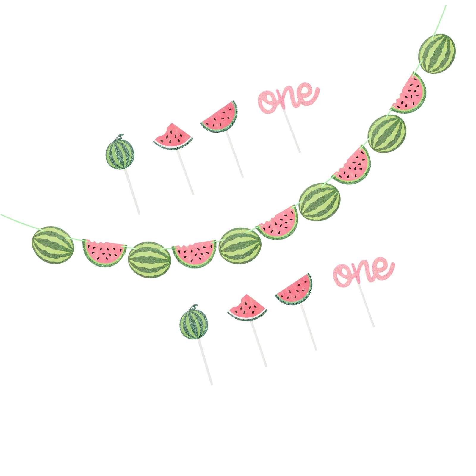 

Hawaiian Decor First Birthday Cake Picks Watermelon Banner One A Melon Party Decorations Ornaments Kids Watermelon Kids Kits