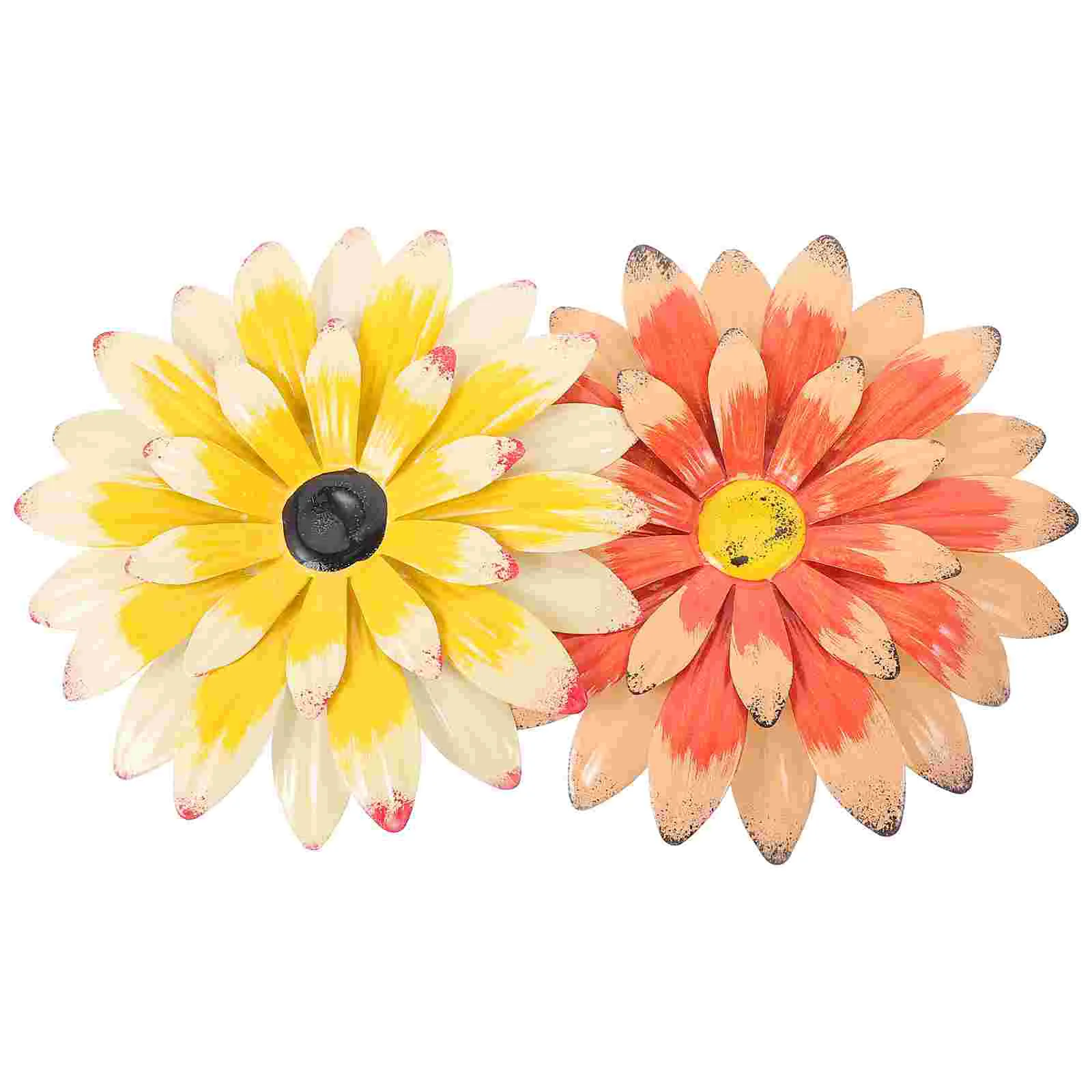 

2 Pcs Sunflower Decor Wall Living Room Miscellaneous Items Decorations Bedroom Iron