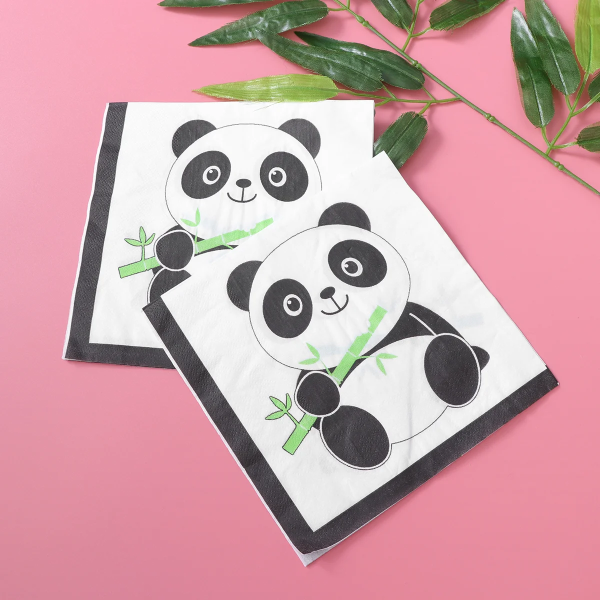

40PCS Panda Priting Napkins Adorable Facial Tissues Paper Towels for Party Banquet Daily Use