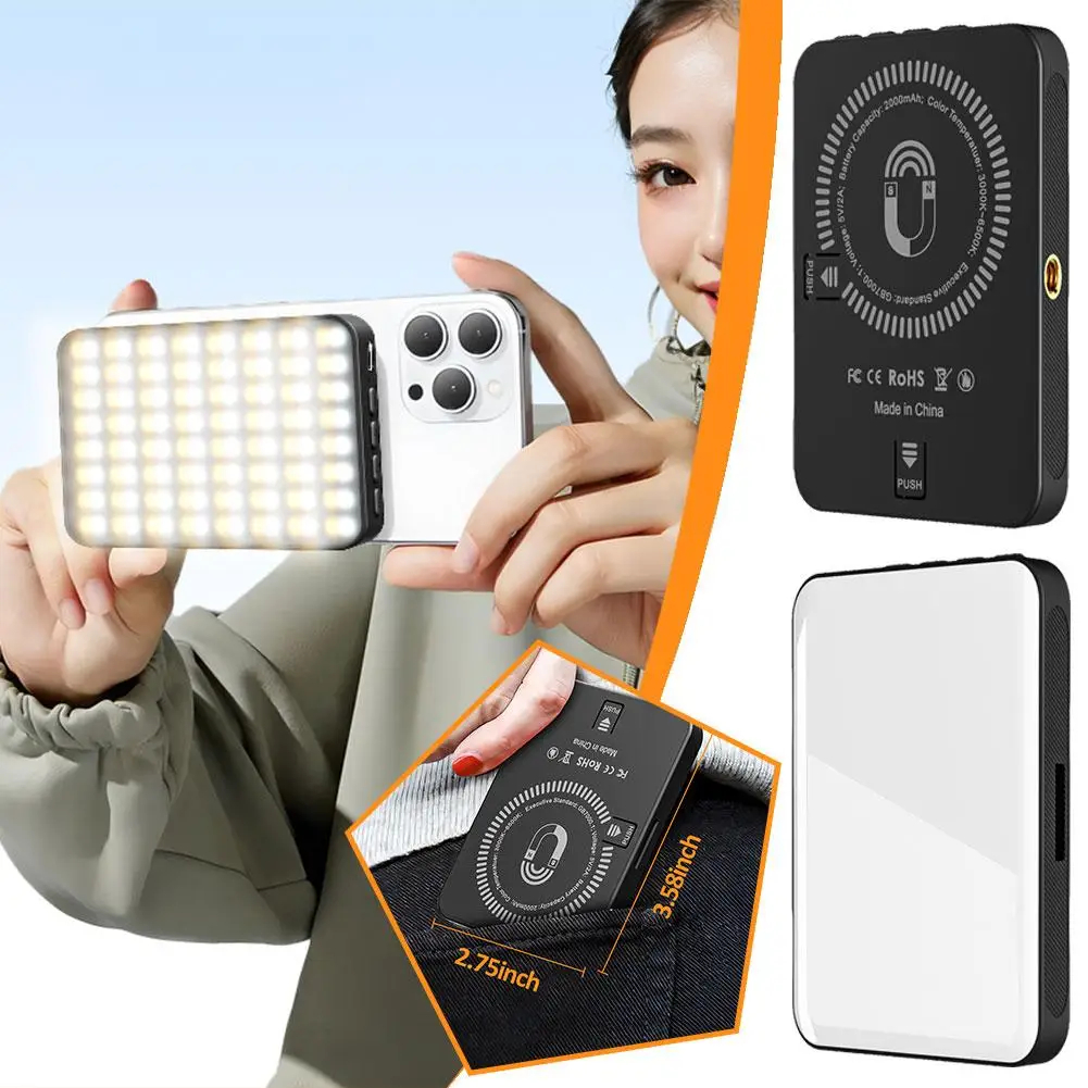 Магнитная Зарядка аккумуляторная Светодиодная лампа для селфи телефона IPad