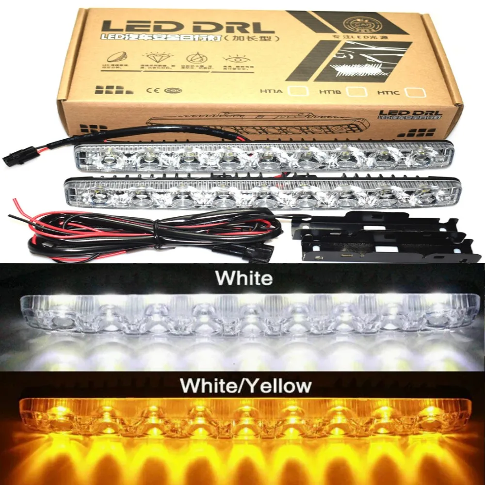 

2 шт. DRL светодиодные дневные ходовые огни 9 светодиодов 10-дюймовый автомобильный универсальный декоративный светильник постоянного тока 12 В для мотоцикла, автомобиля, внедорожника, грузовика.