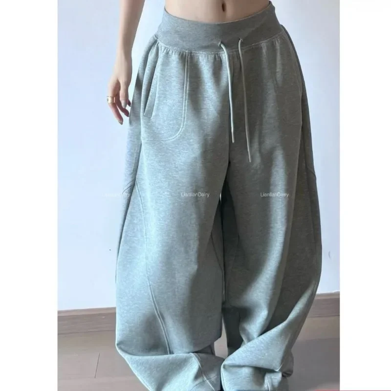 QWEEK осень-зима оверсайз спортивные штаны женские повседневные мешковатые с