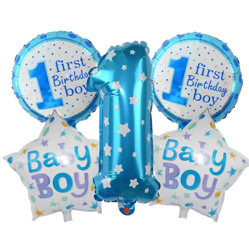 

Baby Boy Girl 1st Birthday Party Foil Balloons Set Pink Blue Number Foil Balloons Kids First Birthday Party Decoration Supplies