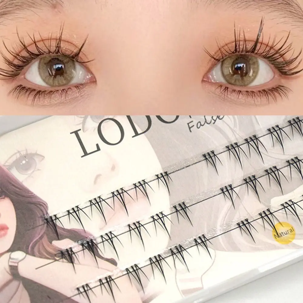

Manga Eyelashes Eyelash Extension Handmade Thai Lower Lashes Transparent Stems 7mm Natural Segment Cluster Eye Lashes