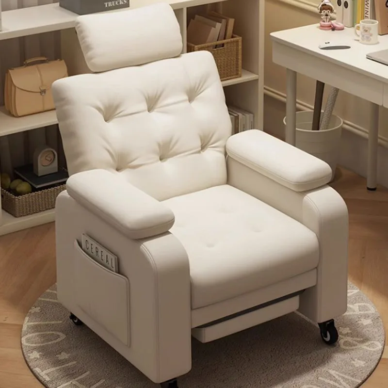 Sofá reclinable de cuero blanco para sala de estar, muebles Reclinables modernos...
