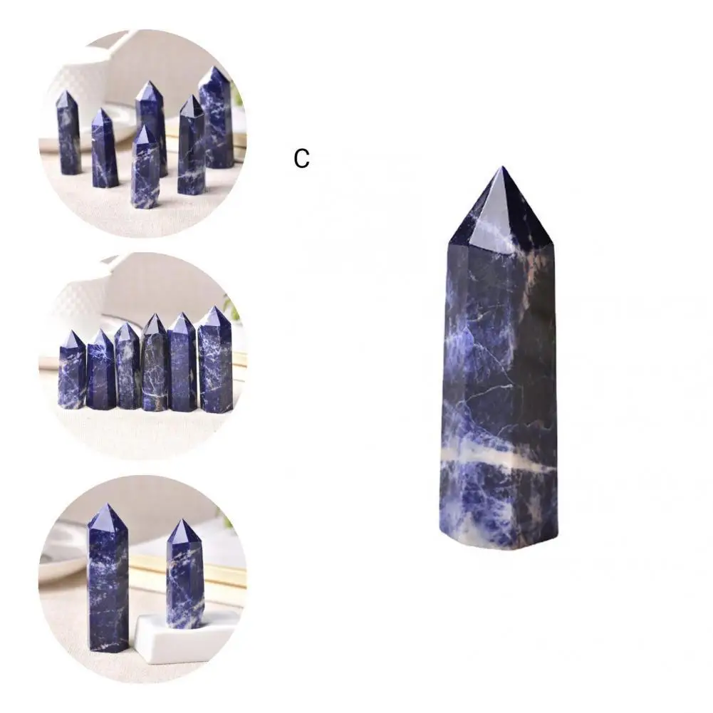 

Polished Hexagonal Column Hexagonal Column Purple Faux Smoky Quartz for Chakra Work