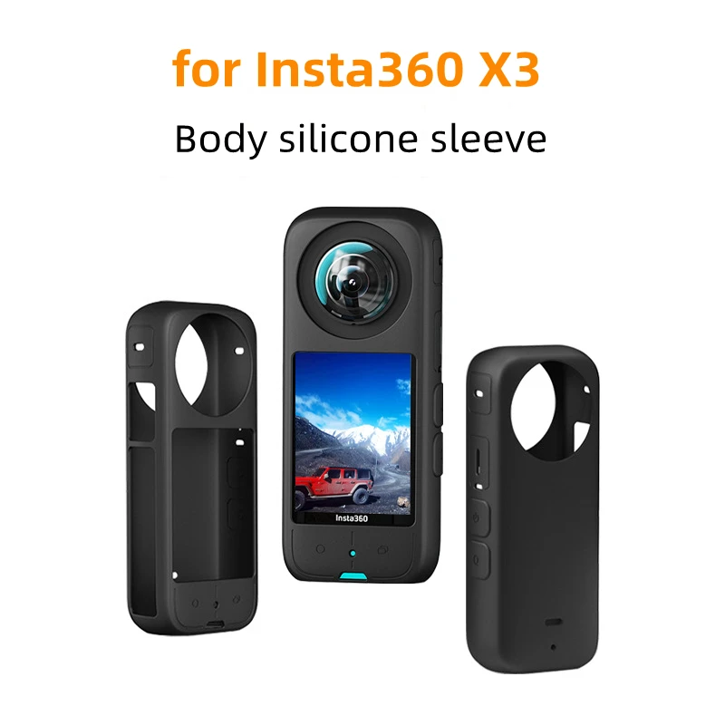 

For Insta360 X3 Silicone Cover Dustproof Cover For Insta360 X3 Silicone Protective Cap Sports Camera Body Accessories