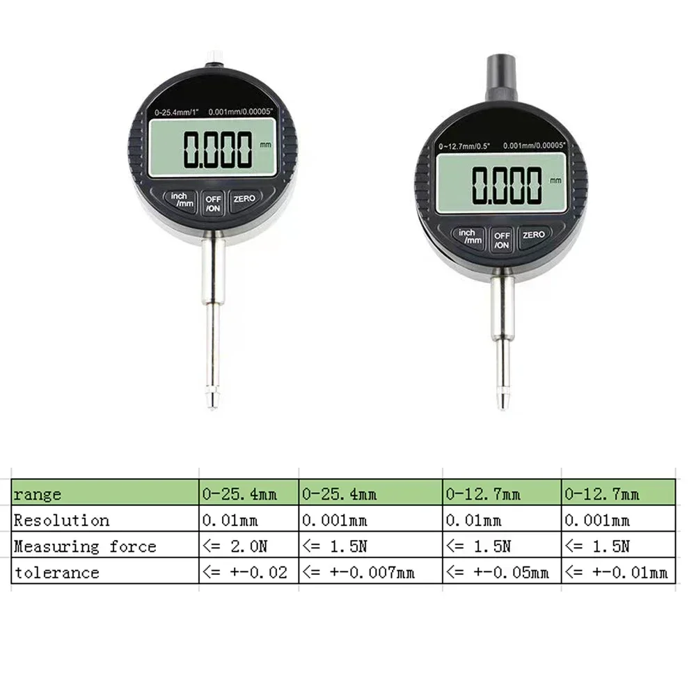 Фото 0-12.7mm/0-25.4mm Digital Dial Indicator DTI Tester Tools 0.001mm/0.01mm Range Gauge Calibration Center Finder Precision Tools №3