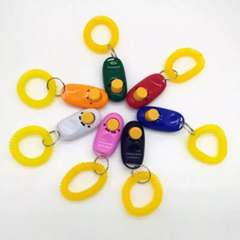 

2023NEW New 5PCS Portable Training Guide Clicker Dog Supplies Whistle Trainer Delicate Button Clicker Pets Dog Cat Pet Clicker