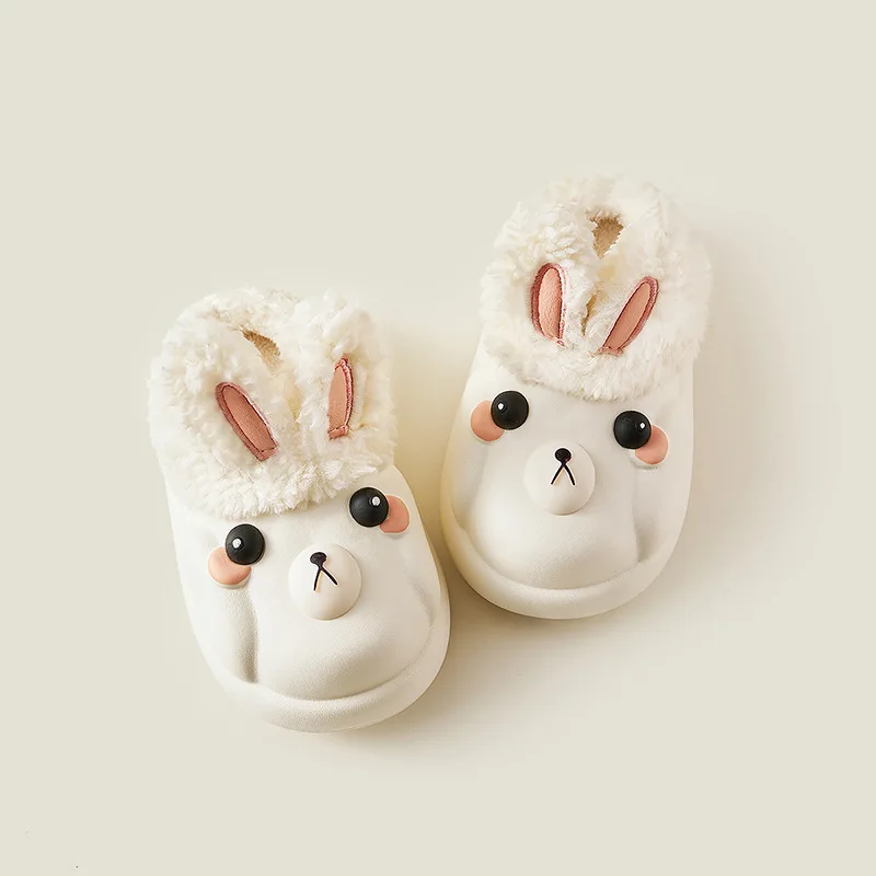 

Детские хлопковые тапочки, зимняя флисовая меховая теплая Домашняя нескользящая обувь для мальчиков и девочек, пушистые детские Тапочки