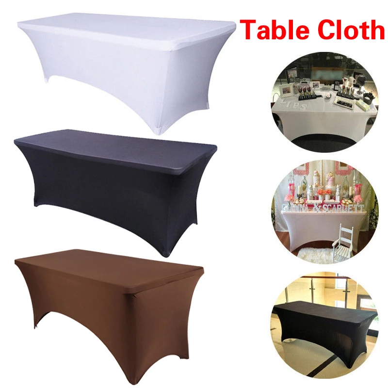 

1PC Elastic Wedding Dining Decor Rectangular Spandex Tablecloth Stretch Table Cover Elegant Party 4\6 FT