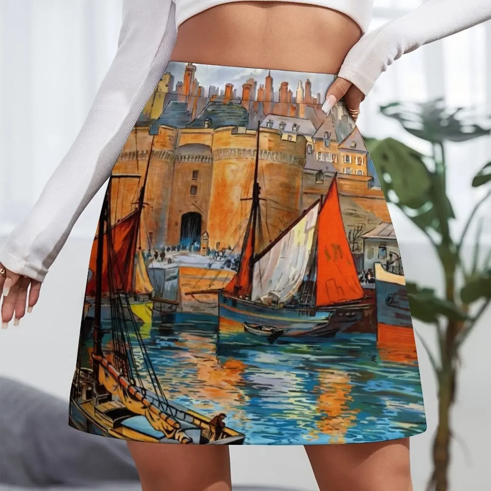 Франция Saint Malo Restored винтажный туристический постер мини-юбка юбка женская для