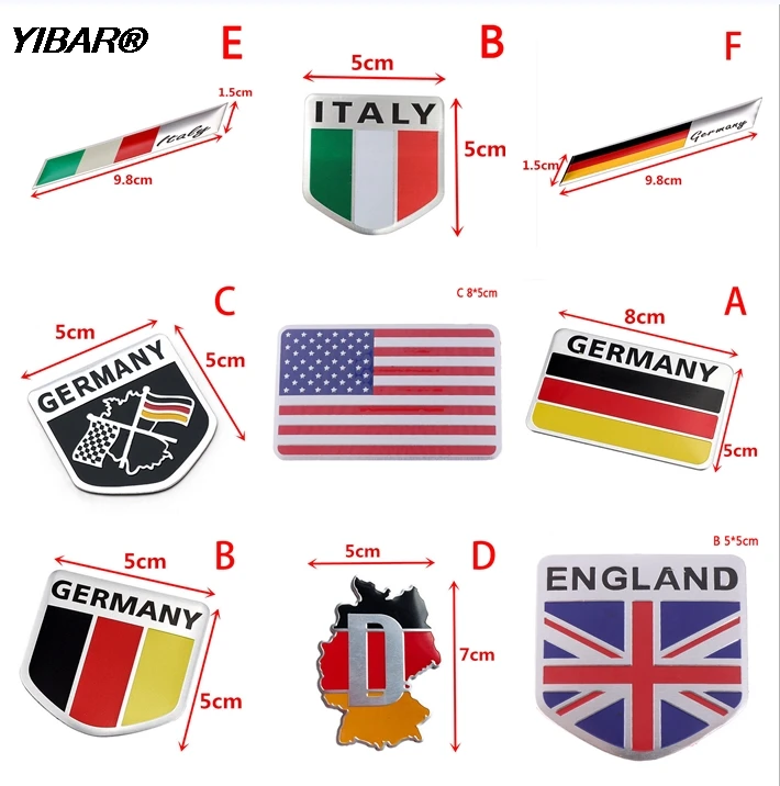 

Лидер продаж, коллекция 3D алюминиевых автомобильных наклеек, автомобильный значок, наклейка, флаг разных стран, аксессуары для стайлинга ав...