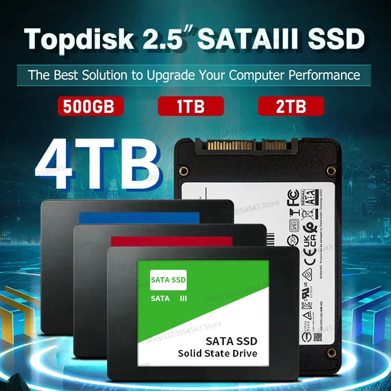 

Внутренний жесткий диск SATAIII, 4 ТБ, 2,5 дюйма, оригинальный высокоскоростной твердотельный Накопитель SSD на 1 ТБ, жесткий диск 500 Гб, жесткий диск для ноутбука/настольного компьютера
