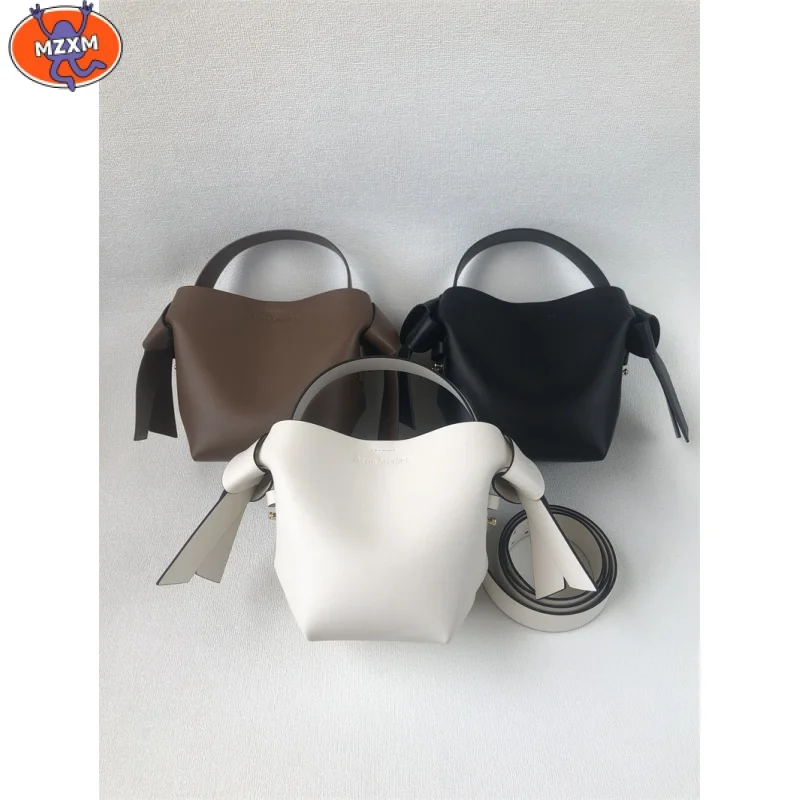 

MZXM Acne ladies leather musibi bow one-shoulder Messenger handbag bucket bag
