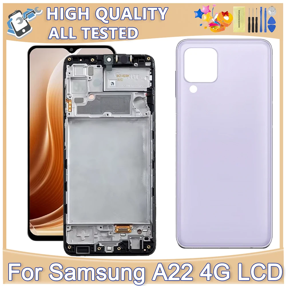 OLED для Samsung A22 4G ЖК-экран A225 A225F SM-A225F/DS с рамкой сенсорный дигитайзер отдел