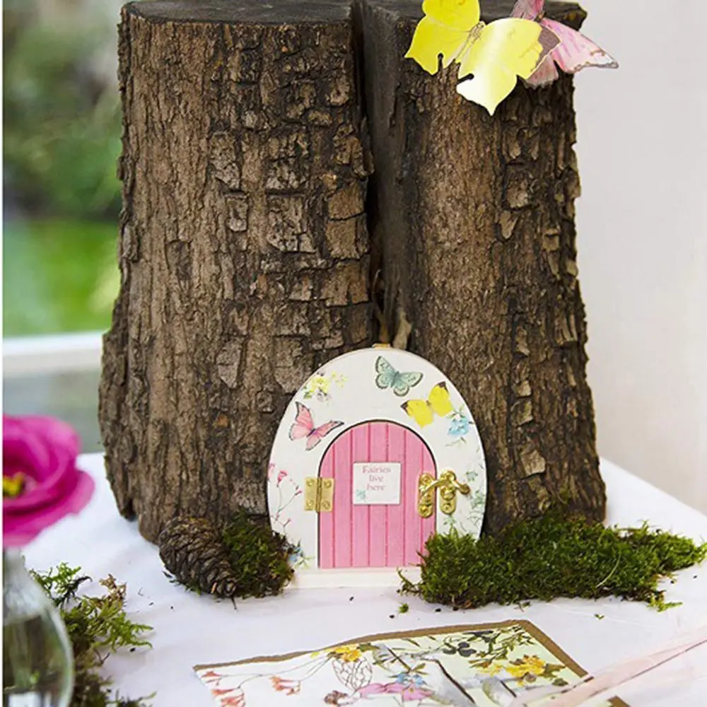 

Outdoor Garden Supplies Crafts Yard Ornament Elf Fairy Door Butterfly Fairy Garden Door Miniature Door