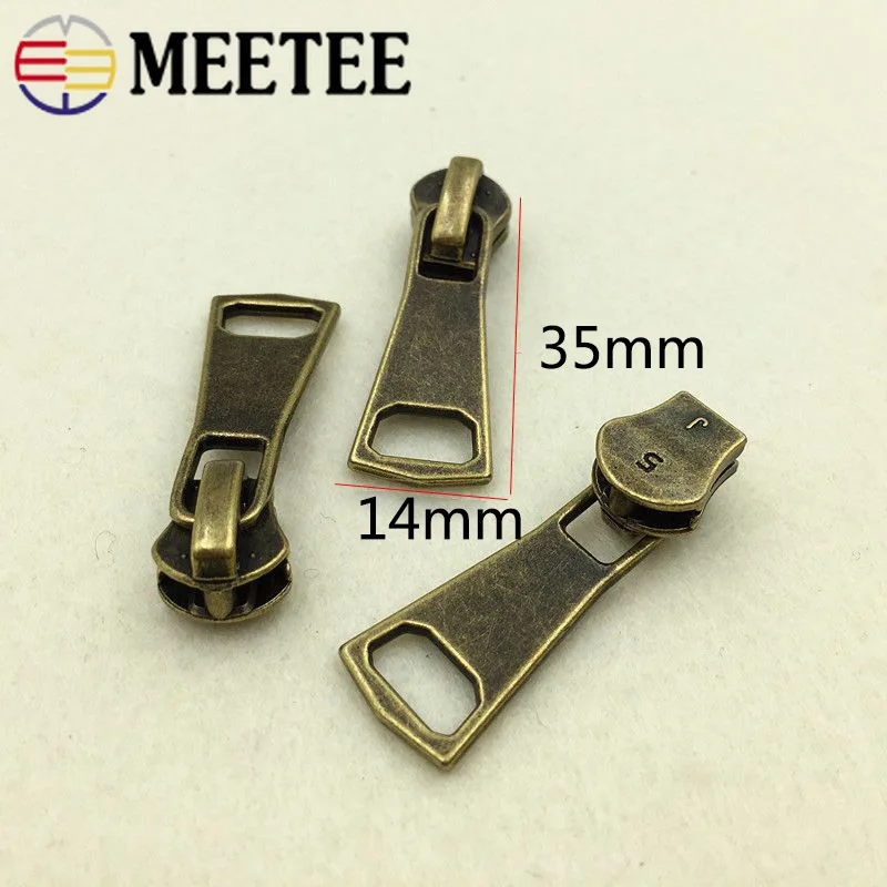 5Pcs Retro Bronze Zipper Slider For Metal Zippers Down Jacket Coat 5# Zip Head Zips Repair Kits DIY Garment Sewing Accessories | Дом и сад
