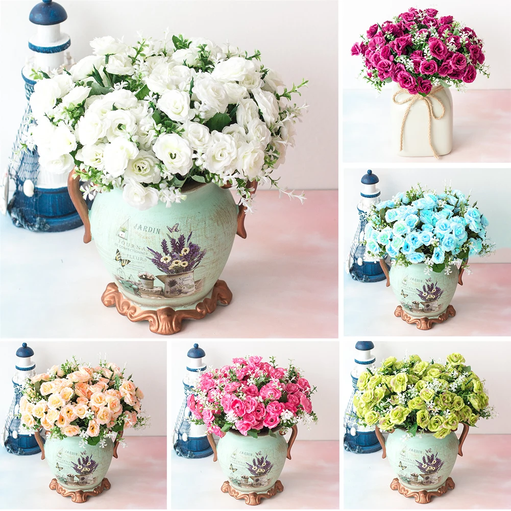 

30cm 6 Color Bouquet Artificial Roses Dried Flowers Home Accessories Wedding Party Fake Flowers For Home Wedding Decoration