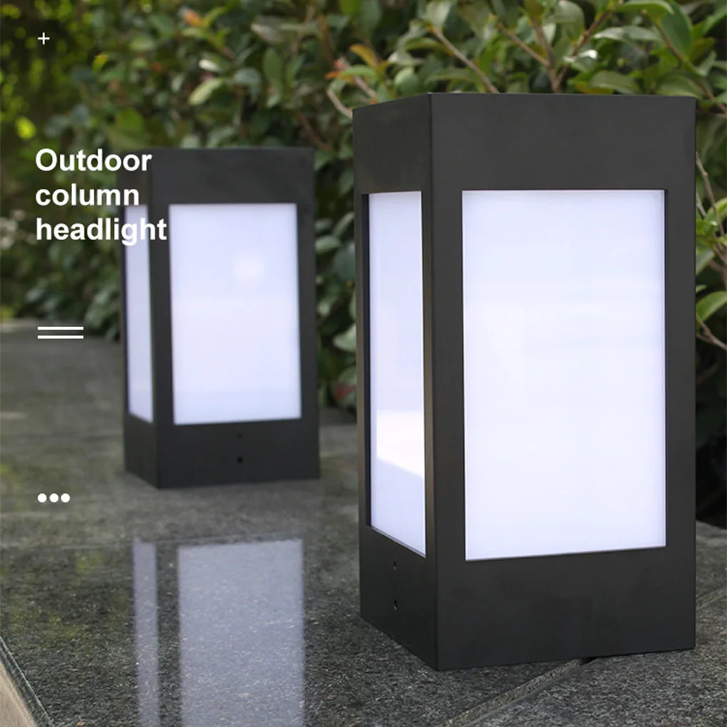 

LED Column Headlight Lightweight Solar Powered Pillar Lamp Outdoor Portable Waterproof Wall Lights Landscape Lamps Villa