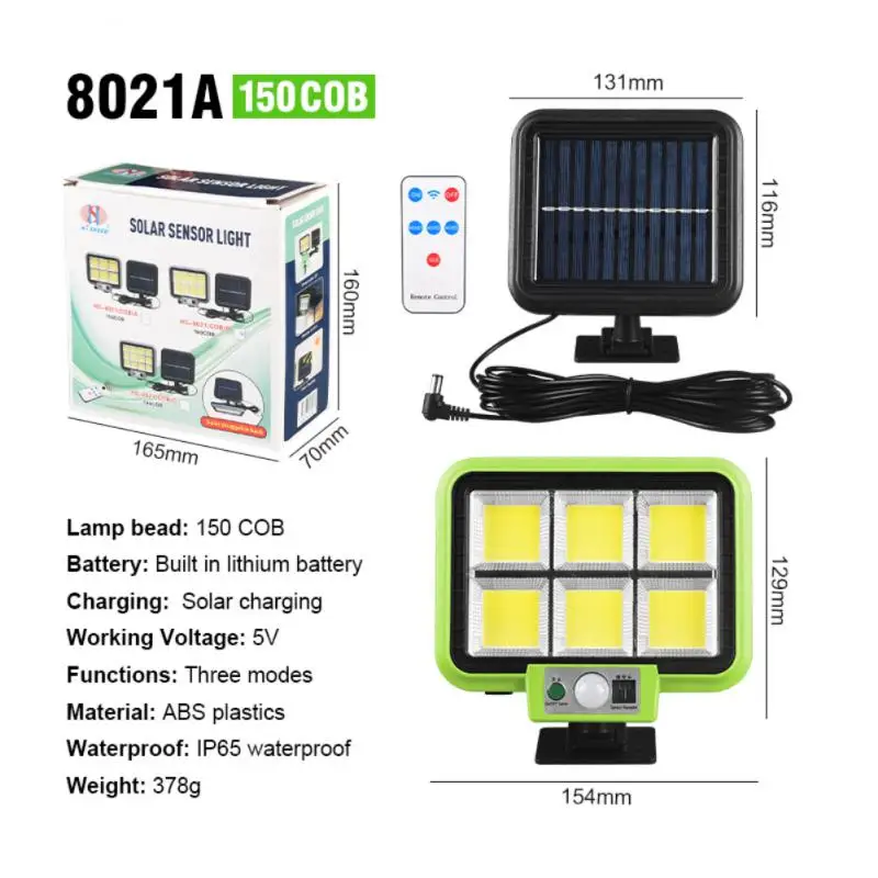 

Solar LED Light Outdoor 96LED 288COB For Garden Led Solar Lamp Waterproof Garden Garage Decoration Garage Light 3 Modes Control