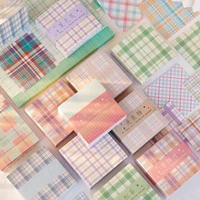 200 sheets memo pad ins wind wheat cat plaid note student stationery portable note book plaid color note sticker
