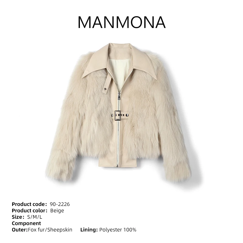 New Fox Belly Fur Coat Women's Short Stitching Sheepskin Coat fur coats  mink fur coat  coat