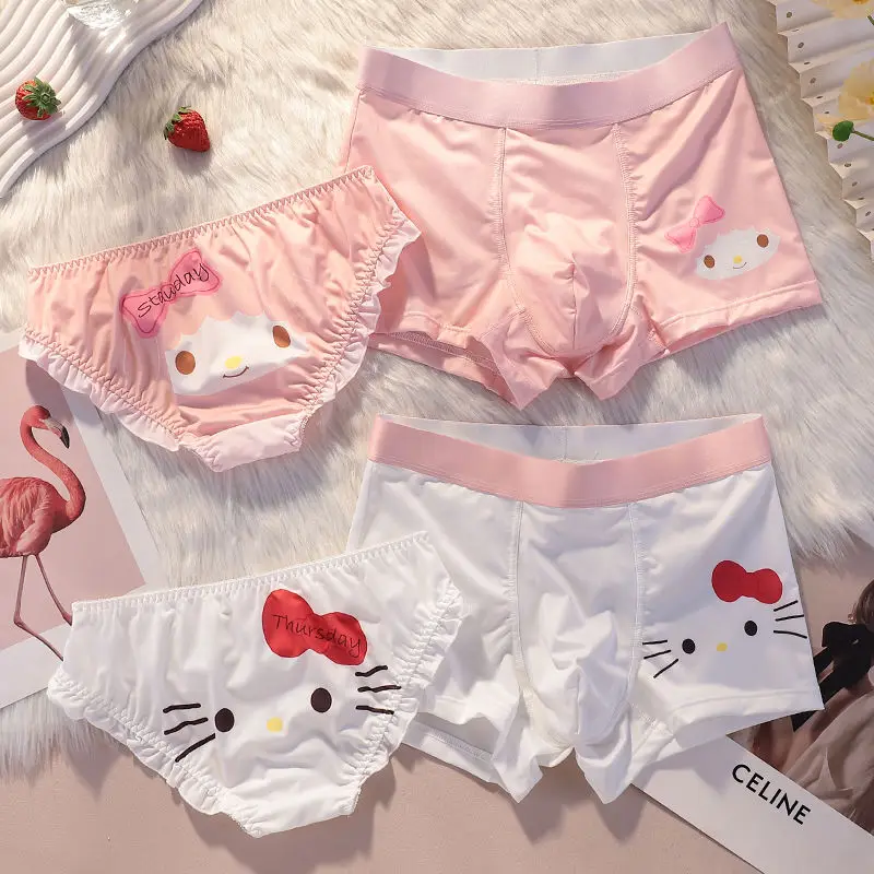 

Sanrio My Melody Couple Panties 2 Packs A Man and A Woman Cute Sexy Pure desire Cartoon Style Taste Couple Panty Set Kawaii