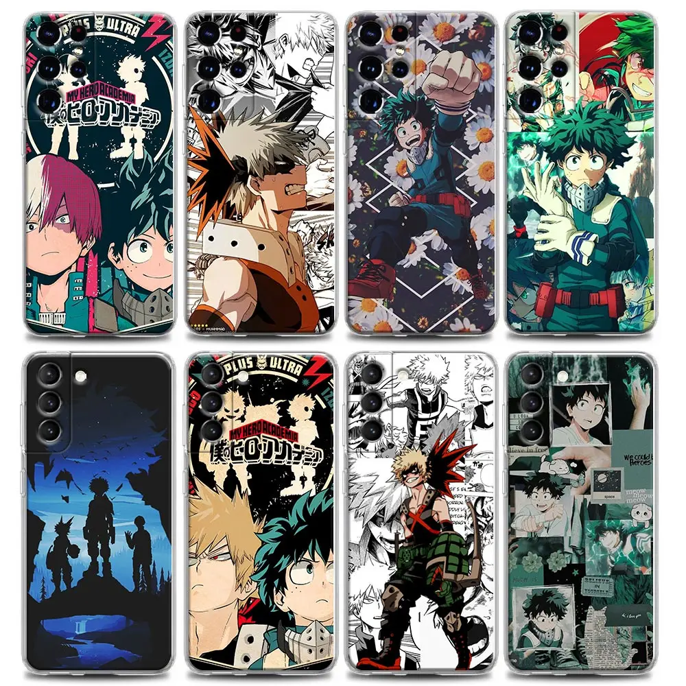 

Clear Phone Case for Samsung S9 S10 4G S10e S20 S21 Plus Ultra FE 5G M51 M31 S M21 Soft Silicone Japan Anime My Hero Academia