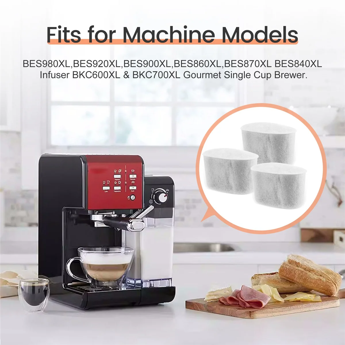 Сменный фильтр для воды Breville BWF100 BES870 BES810 BES990 BES980 BES920 BES900XL BES870XL BES860XL BKC600XL