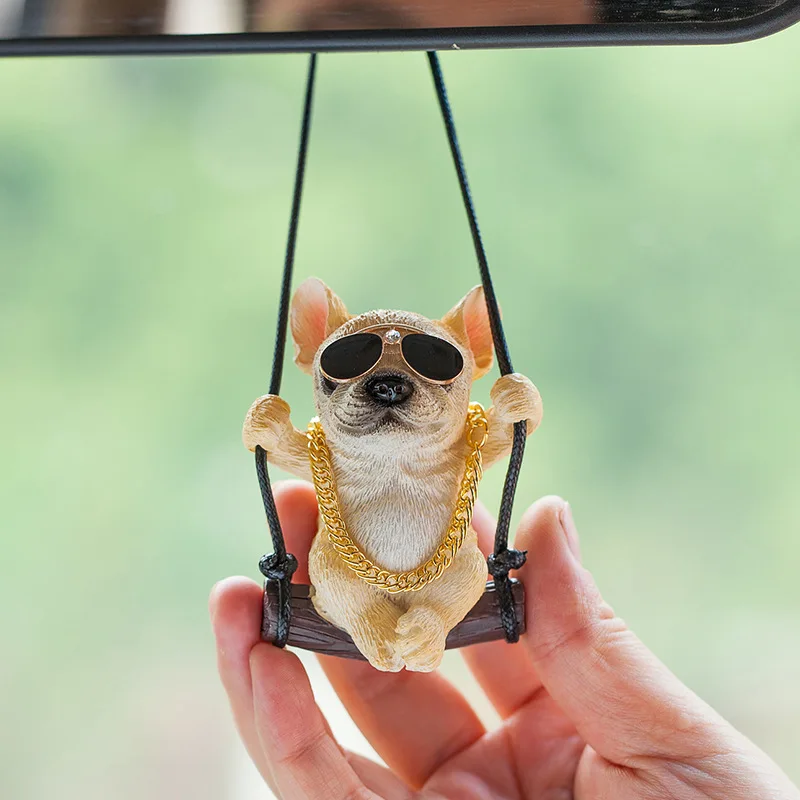 

Автомобильная подвеска-качели, модная собака, интерьер, украшение для зеркала заднего вида, креативная личность, высококлассные товары для интерьера, Автомобильные украшения