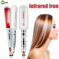 infrared steam hair straightener salon 2 inch led wide plate straightening professional flat iron ptc fast heating styling tools