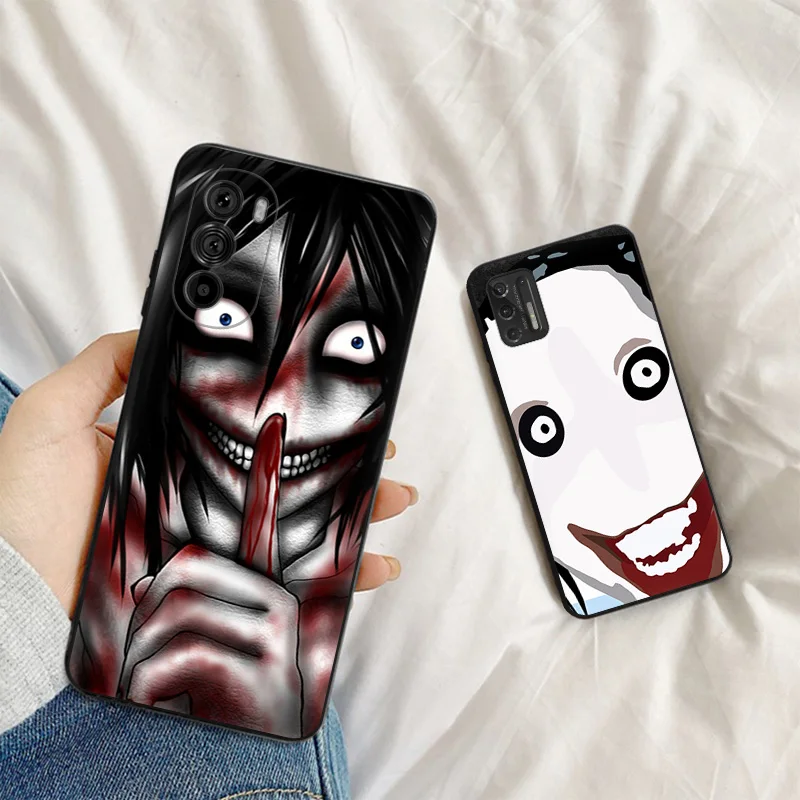 Чехол для телефона Motorola G50 G51 G30 G31 G60 G71 G22 G32 G52 G72 G73 G60S G53 G9 аниме Джефф убийца черный
