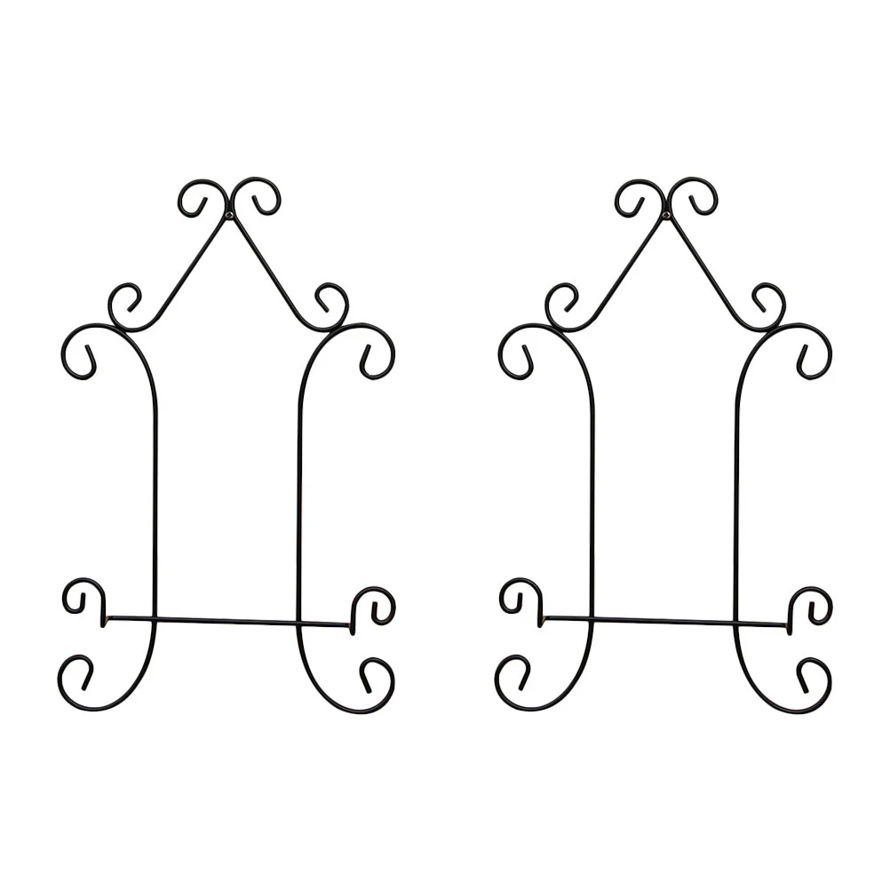 

2pcs Wall Plate Display Rack Metal Wall Mount Display Easel Plate Hanger Vertical Plate Stand Holders Picture Frame Stand