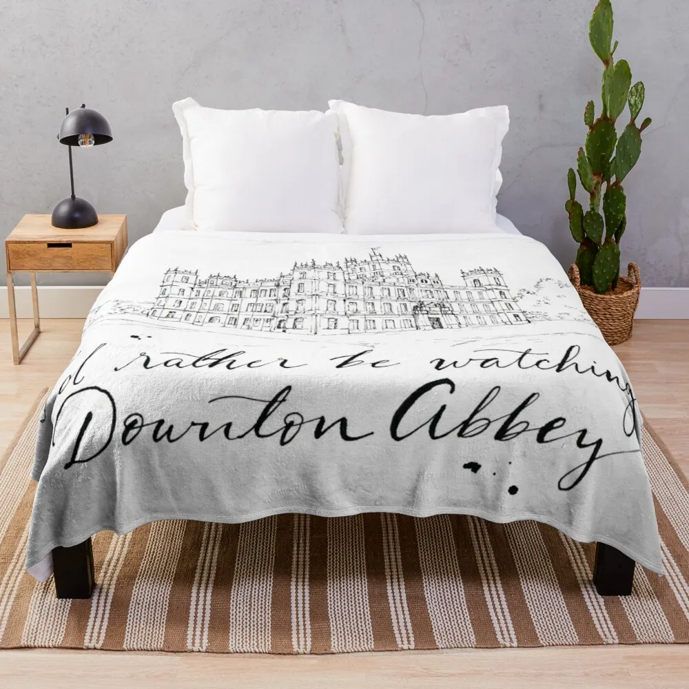 

I'd rather be watching Downton Abbey Throw Blanket Large knit plaid brand blanket Hair blanket fleece fabric