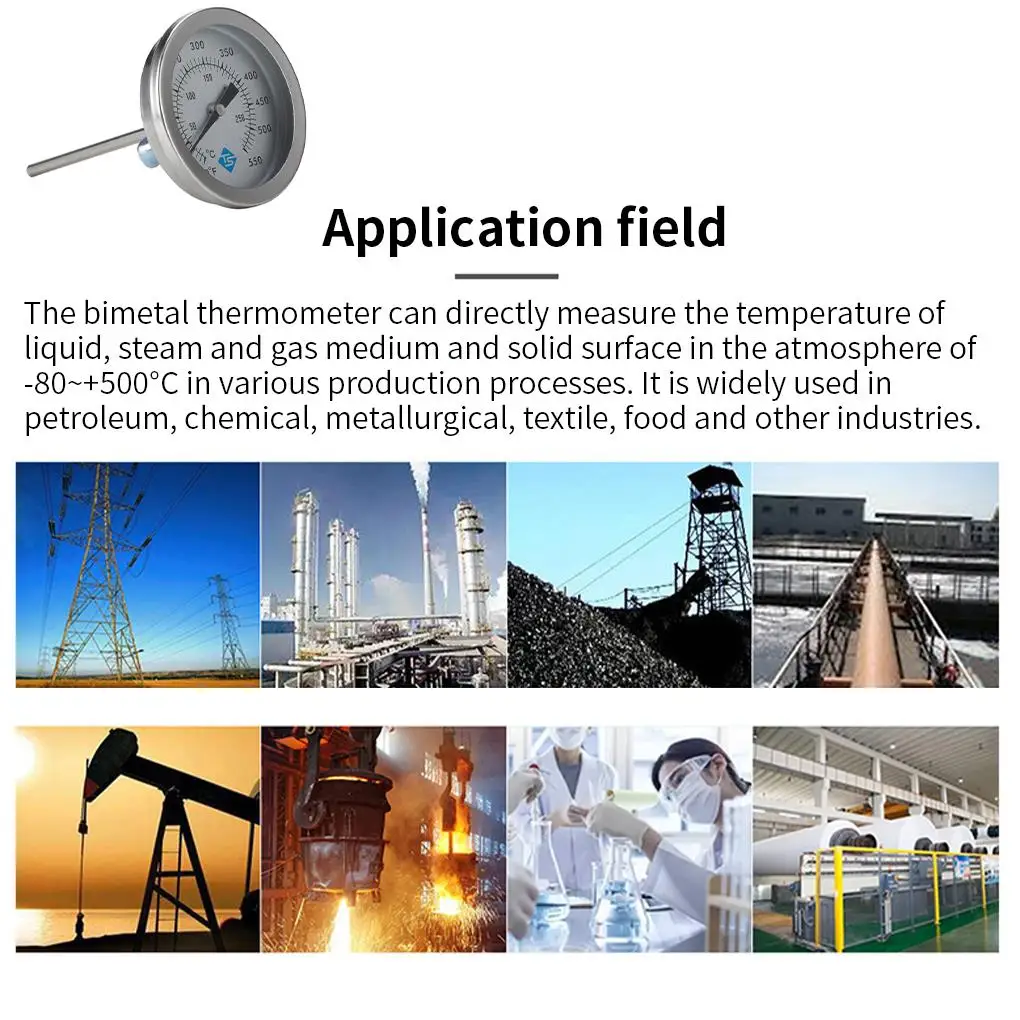 

Kitchen Meat Temperature Gauge Barbecue Food Thermometer 50-550℉ Dial Waterproof Portable Outdoor Cooking Thermometer