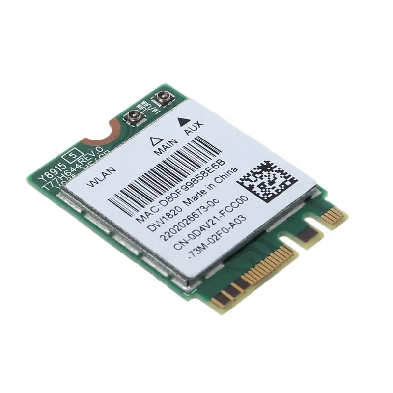 Карта сетевого адаптера WLAN WiFi 802.11AC для Wireless 1820 DW1820 BT 4.1 прямой поставки