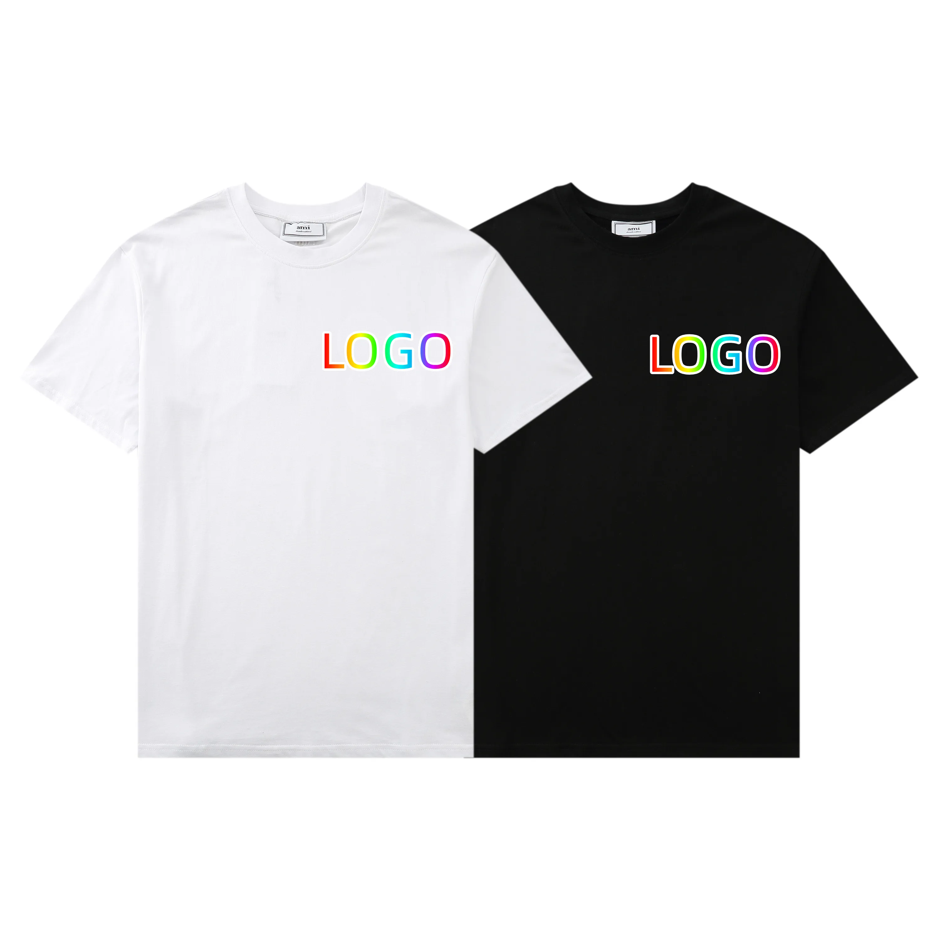 

AMI Alexandre Mattiussi Unisex Men's Women's Couples Casual Fashion Trend Pure Cotton Round Neck T-Shirt Boyfriend Gift CY113