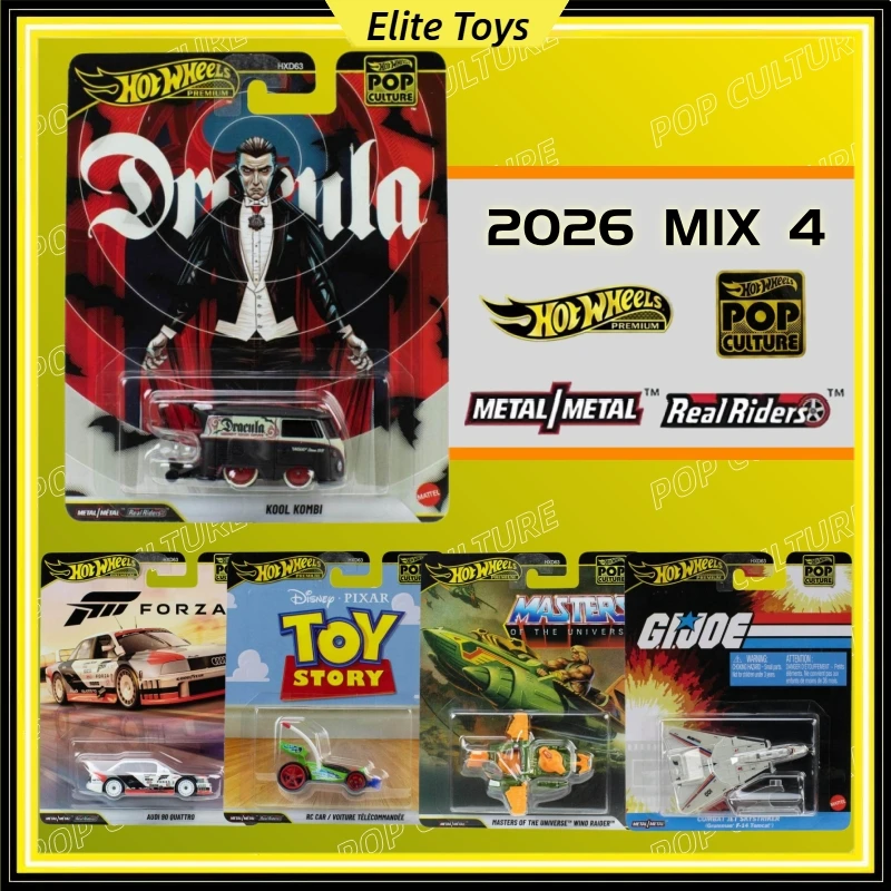 Фото Коллекционная модель автомобиля Hot Wheels 2026 New Lotes Pop Culture Diecast: Дракула, Форза, Ауди, Джой, Тайна Тинтина, Мастерс, F-14, масштаб 1/64 №1