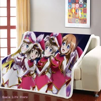 lovely kawaii anime throw blanket 3d print for bedroom nap office sherpa blanket for kids adults home textile bedspread for bed