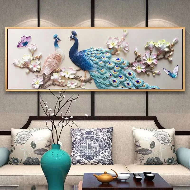 

5d Full Diamond Painting Peacock Magnolia Flowe Butterfly Wall Art Diamond Cross Stitch DIY Diamond Embroidery Home Decor