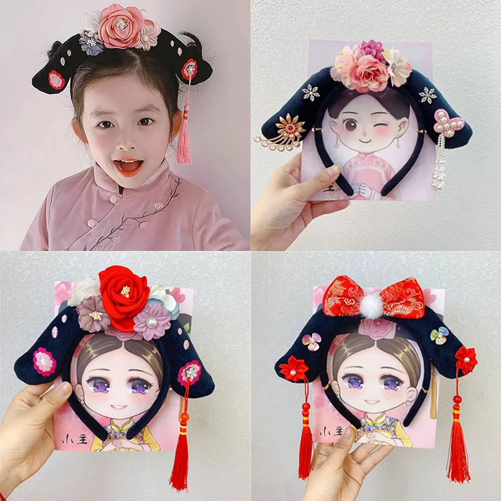 Ancient Chinese Gege Hairband Fabric Fashion Headband Chinese Style Dressing Party Stage Princess Hair Headband 1PC