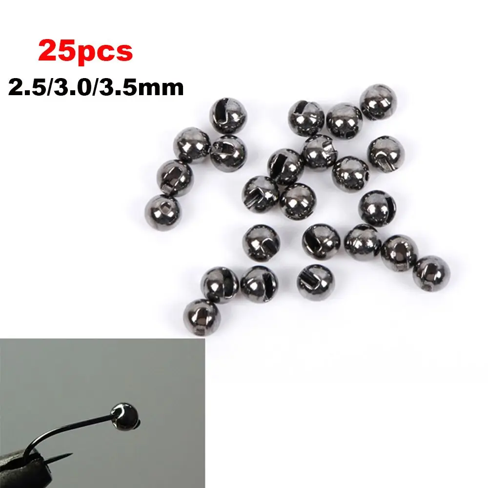 

25Pcs/lot Hot High Quality Fishing Nice-Designed Tungsten Beads Tungsten Alloy Fly Tying Material Slotted Bead
