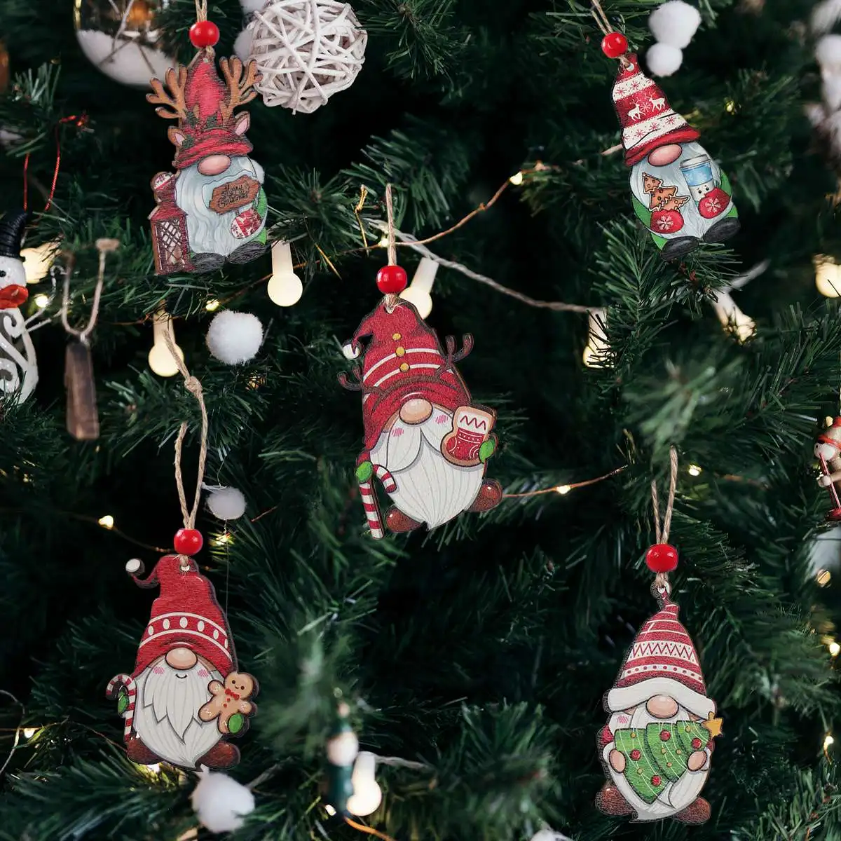 Деревянные рождественские гирлянды-растяжки