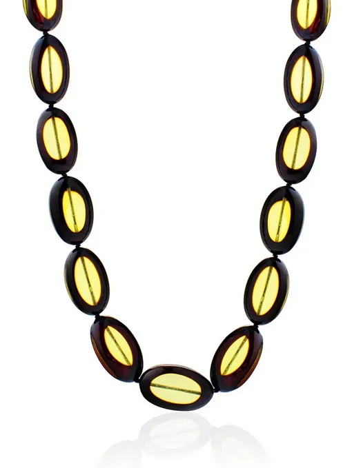 Бусы из натурального янтаря с необычной обработкой «Аркада»